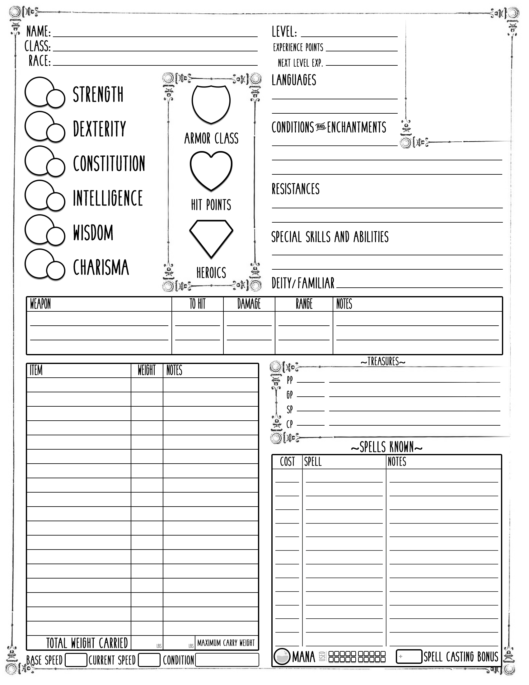 Character Sheet | Simple DND